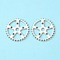 Tibetischen Stil Alu-Getriebekomponenten Kronleuchter, Steampunk-Charms, cadmiumfrei und bleifrei, 25x1 mm, Bohrung: 1~2.5 mm