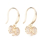 Rack Plating Brass Micro Pave Cubic Zirconia Earring Hooks, with Vertical Loop, Cadmium Free & Lead Free, Bowknot