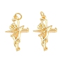 Латунные подвески, Подвески в виде креста и розы, долговечные, с покрытием., стойки покрытие, без свинца и без кадмия