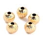 Long-Lasting Plated Brass Beads, Corrugated Beads, Round