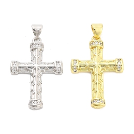 Латунные микро проложить кубического циркония подвески, крест прелести, долговечный, стойки покрытие, без свинца и без кадмия, ионное покрытие (ip)