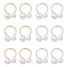 12 шт. 2 цветные кольца из искусственной жемчужины из смолы, металлические манжеты, круглые