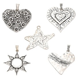 Tibetan Style Alloy Big  Pendants, Antique Silver