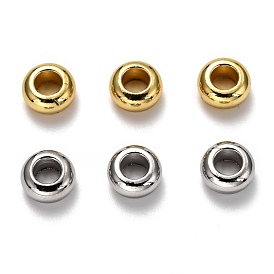 Brass Spacer Beads, Long-Lasting Plated, Rondelle