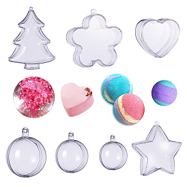 BENECREAT Christmas Tree Pendant Decorations, Openable Transparent Plastic Clear Christmas Bauble, Ornament Gift
