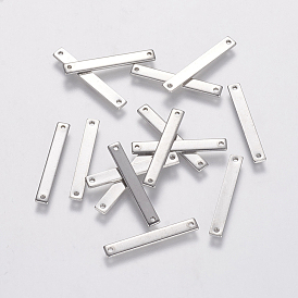 201 Stainless Steel Links/Connectors, Rectangle, 25x3.5x1mm, Hole: 1mm
