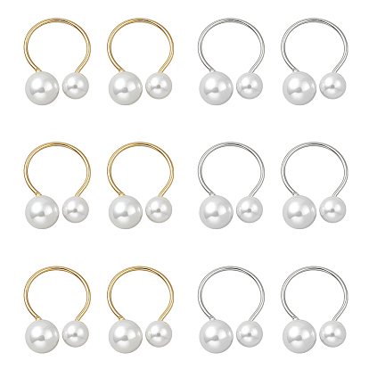 12 шт. 2 цветные кольца из искусственной жемчужины из смолы, металлические манжеты, круглые