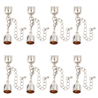 Brass Chain Extender, with Cord Ends and Lobster Claw Clasps, Nickel Free