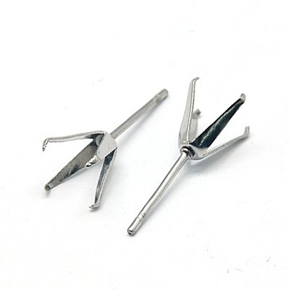 304 Stainless Steel Stud Earring Findings, 18x8mm, Pin: 0.7mm