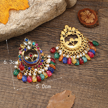 Bohemian national style fringed rice beads beaded earrings earrings jewelry exaggerated temperament high-level sense