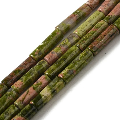 Natural Unakite Beads Strands, Column