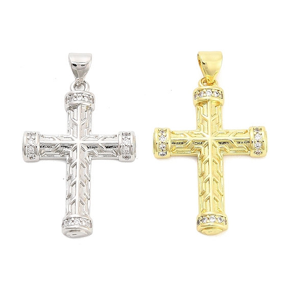 Латунные микро проложить кубического циркония подвески, крест прелести, долговечный, стойки покрытие, без свинца и без кадмия, ионное покрытие (ip)