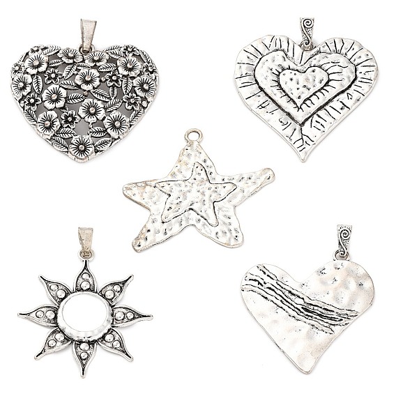 Тибетский сплав стиля большие кулоны, античное серебро