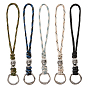 5Pcs Alloy Skull 7 Inner Cores Polyester & Spandex Cord Ropes Pendant Decorations, with Zinc Alloy Spring Gate Rings, Mixed Colors