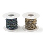 Ion Plating(IP) 304 Stainless Steel Wave Bar Link Chains, Soldered, with Spool