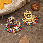 Bohemian national style fringed rice beads beaded earrings earrings jewelry exaggerated temperament high-level sense