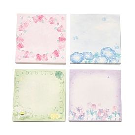 100 Sheets Flower Pattern Pad Sticky Notes, Sticker Tabs, for Office School Reading, Square
