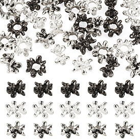 30 pièces 3 styles fleur style tibétain perles européennes en alliage, Perles avec un grand trou   