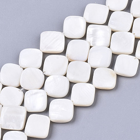Natural Freshwater Shell Beads Strands, Rhombus