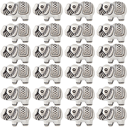 80 бусины из сплава в тибетском стиле, слон