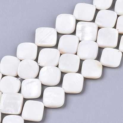 Natural Freshwater Shell Beads Strands, Rhombus