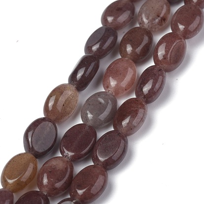 Naturelles violet aventurine perles brins, ovale