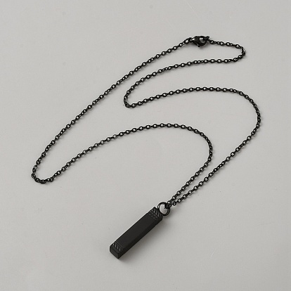 Ожерелья из нержавеющей стали в виде флаконов духов, прямоугольник кулон ожерелье