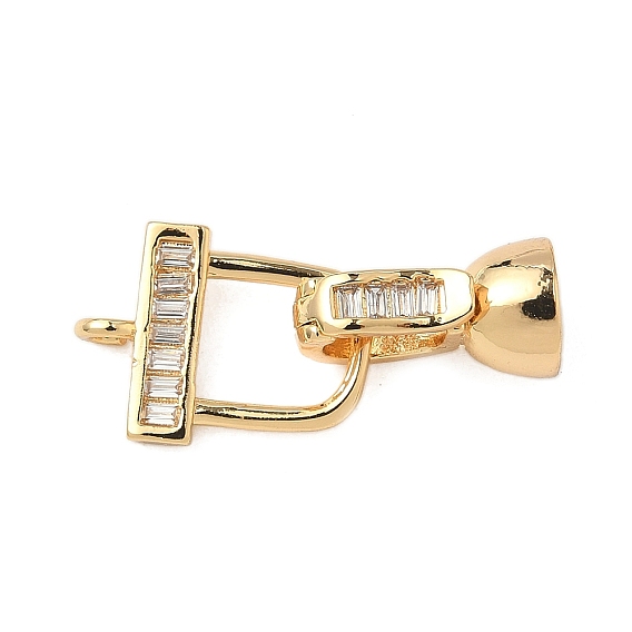 Латунное микропейв, прозрачный кубический цирконий, складные застежки, прямоугольные