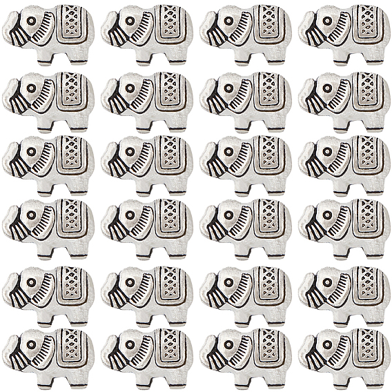 80 бусины из сплава в тибетском стиле, слон