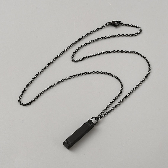 Ожерелья из нержавеющей стали в виде флаконов духов, прямоугольник кулон ожерелье