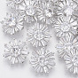 Boutons à queue en laiton, avec micro ouvrent la zircone cubique, fleur, clair