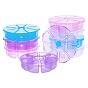 Transparent Plastic Bead Containers, 8 Compartments, Flat Round