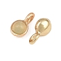 Natural Gemstone Charms, with Light Gold Plated Brass Findings, Round