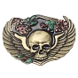 Zinc Alloy Buckles, Gothic Style Belt Fastener, for Men's Belt, Wing with Skull
