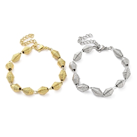 304 Stainless Steel Bicone Link Chain Bracelets for Women