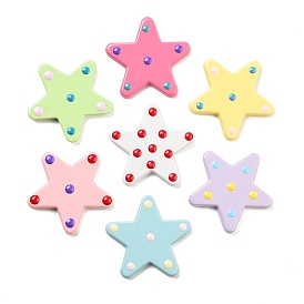 Colored Dots Opaque Resin Decoden Cabochons, Polka Dot Star