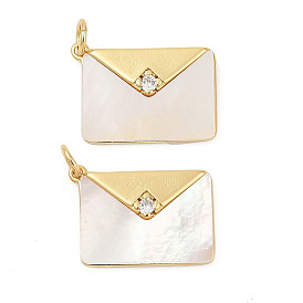 Латунные микро проложить кубического циркония подвески, с оболочкой, письмо амулеты, без кадмия и без свинца, прочное покрытие, стойки покрытие