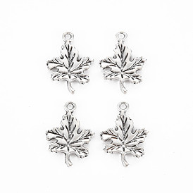Tibetan Style Alloy Pendants, Cadmium Free & Lead Free, Maple Leaf