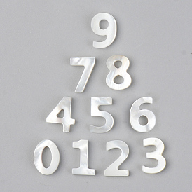 Natural White Shell Mother of Pearl Shell Charms, Number