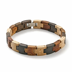 Bracelets de montre en bois pour femmes et hommes, avec 304 fermoir inoxydable en acier 
