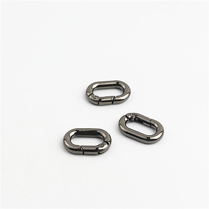 Zinc Alloy Spring Gate Ring,  for Luggage Belt Craft DIY Accessories, Cadmium Free & Lead Free, Oval