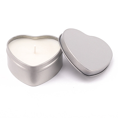 Heart Shaped Tinplate Candle Tins with Lid, Empty Candle Jar Containers for Candle Making
