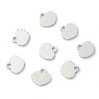 304 Stainless Steel Charms, Stamping Blank Tag, Laser Cut, Heart