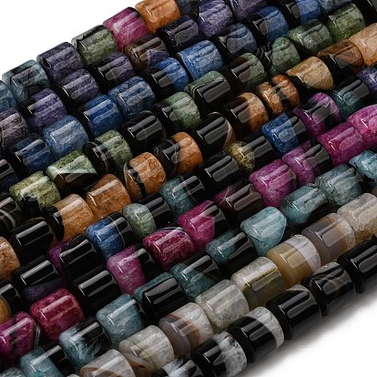 Природный агат бисер нитей, окрашенная и подогревом, барабан