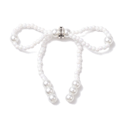 Большие подвески из стекла и искусственного жемчуга, бантом прелести