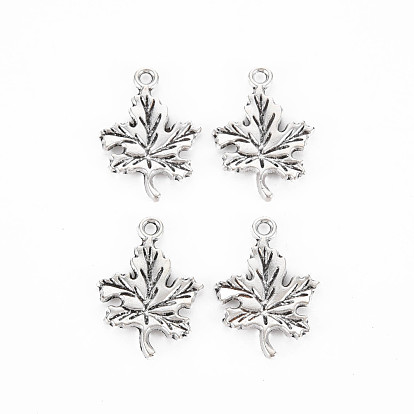 Tibetan Style Alloy Pendants, Cadmium Free & Lead Free, Maple Leaf