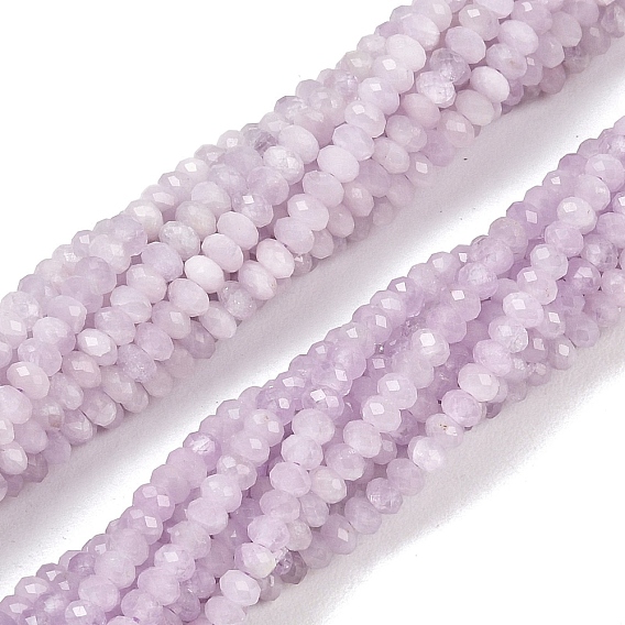 Природные кунцит бисер нитей, граненые, рондель
