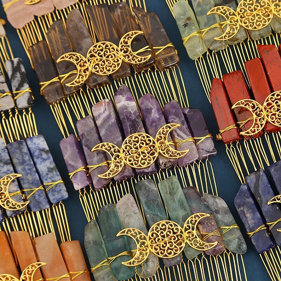 Обручи для волос из натуральных камней, аксессуары для волос для женщин и девочек, луна