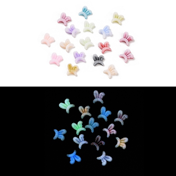 Светящаяся смола декодирует кабошоны, светится в темноте, уха кролика