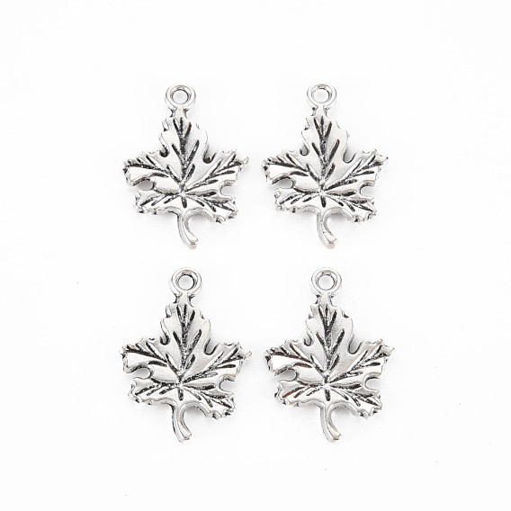 Tibetan Style Alloy Pendants, Cadmium Free & Lead Free, Maple Leaf